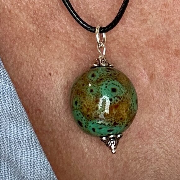 Boho BUNDLE (3) Ceramic Beads Pendants Chocker Necklaces Minimalist Boho Gipsy - Picture 10 of 15